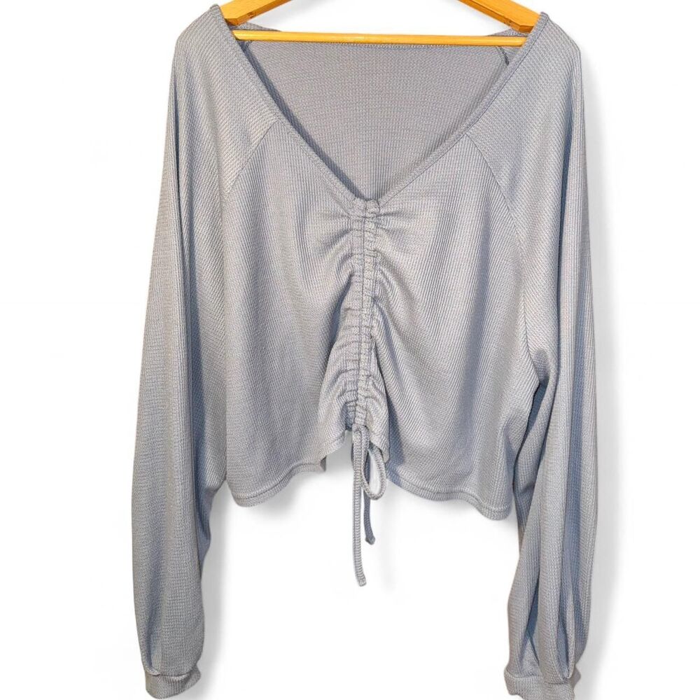 Shein Women's Blue and Grey Shirt